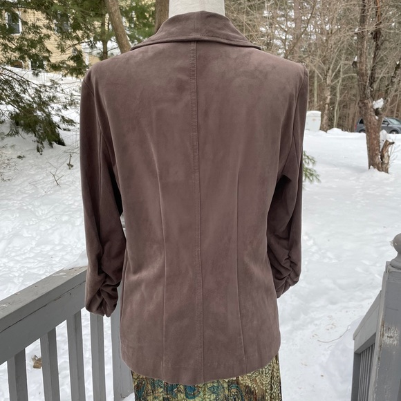 ALFANI Ultrasuede Drape Front Jacket - Picture 5 of 13